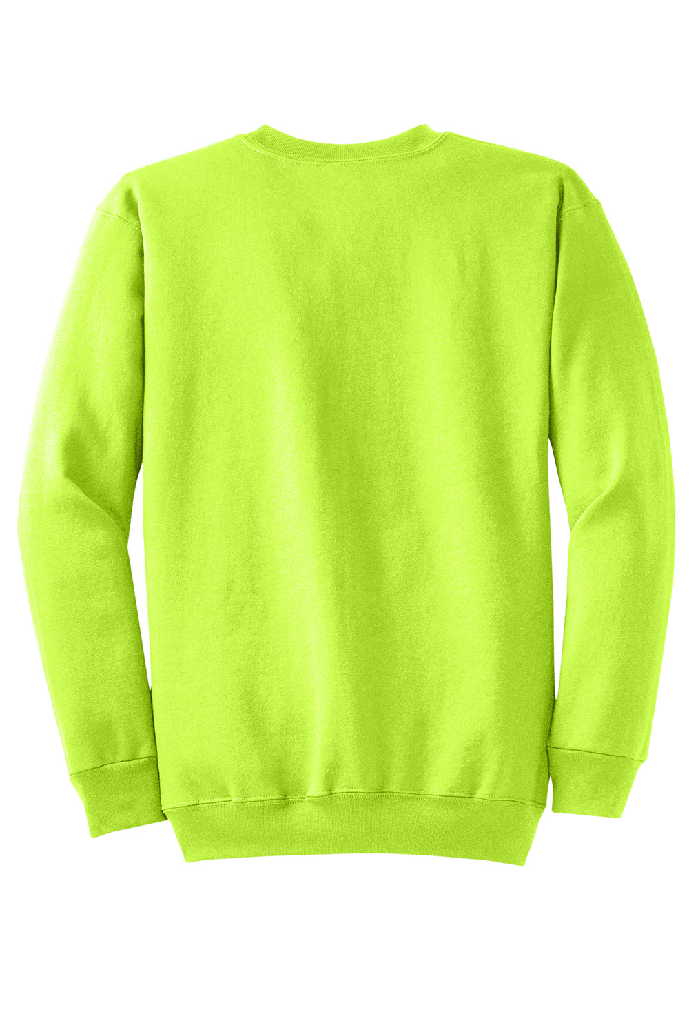 Port & Company PC78 Mens Core Pill Resistant Fleece Crewneck Sweatshirt Neon Yellow Flat Back