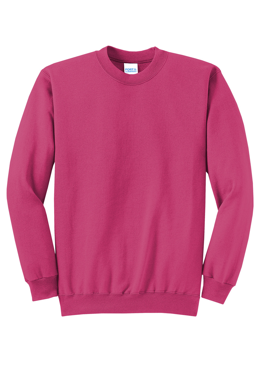 Port & Company PC78 Mens Core Pill Resistant Fleece Crewneck Sweatshirt Sangria Pink Flat Front