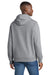 Port & Company PC850H Mens Fan Favorite Fleece Hooded Sweatshirt Hoodie w/ Pouch Pocket Heather Grey Model Back