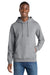 Port & Company PC850H Mens Fan Favorite Fleece Hooded Sweatshirt Hoodie w/ Pouch Pocket Heather Grey Model Front