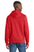 Port & Company PC850H Mens Fan Favorite Fleece Hooded Sweatshirt Hoodie w/ Pouch Pocket Bright Red Model Back