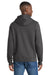 Port & Company PC850H Mens Fan Favorite Fleece Hooded Sweatshirt Hoodie w/ Pouch Pocket Charcoal Grey Model Back