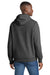 Port & Company PC850H Mens Fan Favorite Fleece Hooded Sweatshirt Hoodie w/ Pouch Pocket Heather Dark Grey Model Back