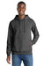 Port & Company PC850H Mens Fan Favorite Fleece Hooded Sweatshirt Hoodie w/ Pouch Pocket Heather Dark Grey Model Front