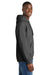 Port & Company PC850H Mens Fan Favorite Fleece Hooded Sweatshirt Hoodie w/ Pouch Pocket Heather Dark Grey Model Side