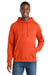 Port & Company PC850H Mens Fan Favorite Fleece Hooded Sweatshirt Hoodie w/ Pouch Pocket Orange Model Front