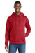 Port & Company PC850H Mens Fan Favorite Fleece Hooded Sweatshirt Hoodie w/ Pouch Pocket Team Cardinal Red Model Front