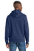 Port & Company PC850H Mens Fan Favorite Fleece Hooded Sweatshirt Hoodie w/ Pouch Pocket Team Navy Blue Model Back