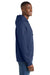 Port & Company PC850H Mens Fan Favorite Fleece Hooded Sweatshirt Hoodie w/ Pouch Pocket Team Navy Blue Model Side