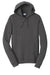 Port & Company PC850H Mens Fan Favorite Fleece Hooded Sweatshirt Hoodie w/ Pouch Pocket Charcoal Grey Flat Front