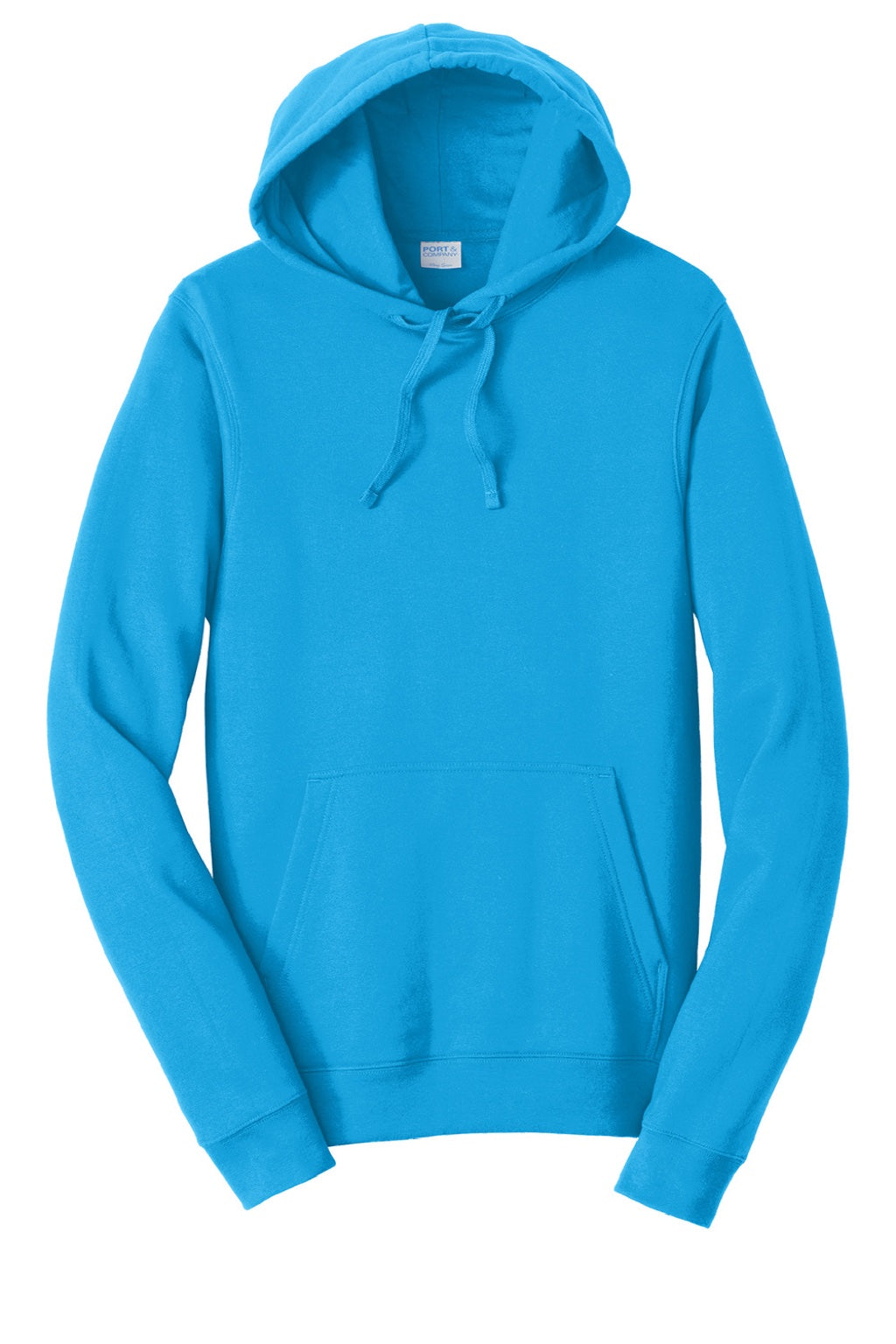 Port & Company PC850H Mens Fan Favorite Fleece Hooded Sweatshirt Hoodie w/ Pouch Pocket Sapphire Blue Flat Front