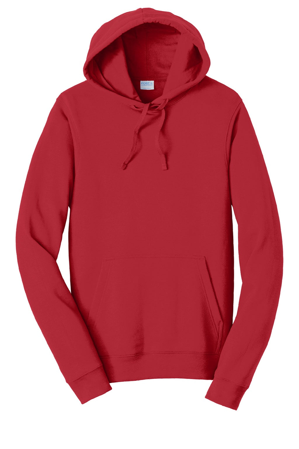Port & Company PC850H Mens Fan Favorite Fleece Hooded Sweatshirt Hoodie w/ Pouch Pocket Team Cardinal Red Flat Front