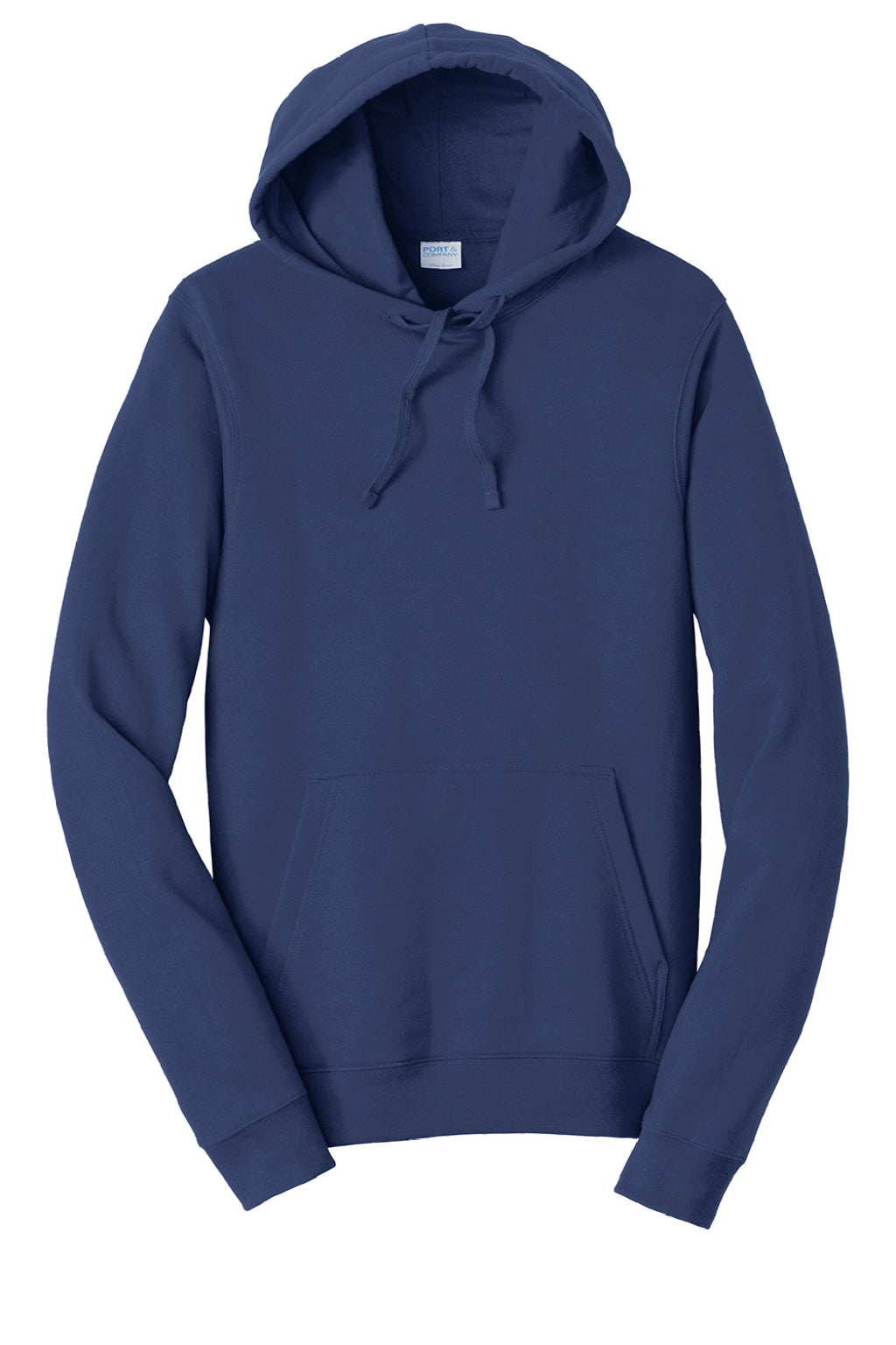 Port & Company PC850H Mens Fan Favorite Fleece Hooded Sweatshirt Hoodie w/ Pouch Pocket Team Navy Blue Flat Front