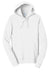 Port & Company PC850H Mens Fan Favorite Fleece Hooded Sweatshirt Hoodie w/ Pouch Pocket White Flat Front