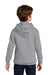 Port & Company PC850YH Youth Fan Favorite Fleece Hooded Sweatshirt Hoodie w/ Pouch Pocket Heather Grey Model Back