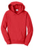 Port & Company PC850YH Youth Fan Favorite Fleece Hooded Sweatshirt Hoodie w/ Pouch Pocket Bright Red Flat Front