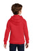 Port & Company PC850YH Youth Fan Favorite Fleece Hooded Sweatshirt Hoodie w/ Pouch Pocket Bright Red Model Back