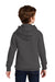 Port & Company PC850YH Youth Fan Favorite Fleece Hooded Sweatshirt Hoodie w/ Pouch Pocket Charcoal Grey Model Back