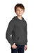 Port & Company PC850YH Youth Fan Favorite Fleece Hooded Sweatshirt Hoodie w/ Pouch Pocket Heather Dark Grey Model 3q