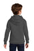 Port & Company PC850YH Youth Fan Favorite Fleece Hooded Sweatshirt Hoodie w/ Pouch Pocket Heather Dark Grey Model Back
