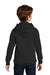 Port & Company PC850YH Youth Fan Favorite Fleece Hooded Sweatshirt Hoodie w/ Pouch Pocket Jet Black Model Back