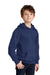 Port & Company PC850YH Youth Fan Favorite Fleece Hooded Sweatshirt Hoodie w/ Pouch Pocket Team Navy Blue Model 3q