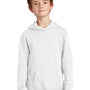 Port & Company Youth Fan Favorite Fleece Hooded Sweatshirt Hoodie w/ Pouch Pocket - White
