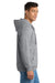 Port & Company PC850ZH Mens Fan Favorite Fleece Full Zip Hooded Sweatshirt Hoodie w/ Pockets Heather Grey Model Side