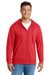 Port & Company PC850ZH Mens Fan Favorite Fleece Full Zip Hooded Sweatshirt Hoodie w/ Pockets Bright Red Model Front