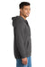Port & Company PC850ZH Mens Fan Favorite Fleece Full Zip Hooded Sweatshirt Hoodie w/ Pockets Charcoal Grey Model Side