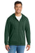 Port & Company PC850ZH Mens Fan Favorite Fleece Full Zip Hooded Sweatshirt Hoodie w/ Pockets Forest Green Model Front