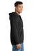 Port & Company PC850ZH Mens Fan Favorite Fleece Full Zip Hooded Sweatshirt Hoodie w/ Pockets Jet Black Model Side
