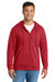 Port & Company PC850ZH Mens Fan Favorite Fleece Full Zip Hooded Sweatshirt Hoodie w/ Pockets Team Cardinal Red Model Front