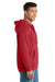 Port & Company PC850ZH Mens Fan Favorite Fleece Full Zip Hooded Sweatshirt Hoodie w/ Pockets Team Cardinal Red Model Side