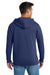 Port & Company PC850ZH Mens Fan Favorite Fleece Full Zip Hooded Sweatshirt Hoodie w/ Pockets Team Navy Blue Model Back
