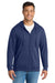 Port & Company PC850ZH Mens Fan Favorite Fleece Full Zip Hooded Sweatshirt Hoodie w/ Pockets Team Navy Blue Model Front