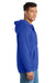 Port & Company PC850ZH Mens Fan Favorite Fleece Full Zip Hooded Sweatshirt Hoodie w/ Pockets True Royal Blue Model Side