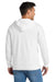 Port & Company PC850ZH Mens Fan Favorite Fleece Full Zip Hooded Sweatshirt Hoodie w/ Pockets White Model Back
