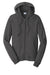Port & Company PC850ZH Mens Fan Favorite Fleece Full Zip Hooded Sweatshirt Hoodie w/ Pockets Charcoal Grey Flat Front