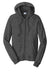 Port & Company PC850ZH Mens Fan Favorite Fleece Full Zip Hooded Sweatshirt Hoodie w/ Pockets Heather Dark Grey Flat Front