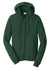 Port & Company PC850ZH Mens Fan Favorite Fleece Full Zip Hooded Sweatshirt Hoodie w/ Pockets Forest Green Flat Front