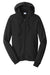 Port & Company PC850ZH Mens Fan Favorite Fleece Full Zip Hooded Sweatshirt Hoodie w/ Pockets Jet Black Flat Front