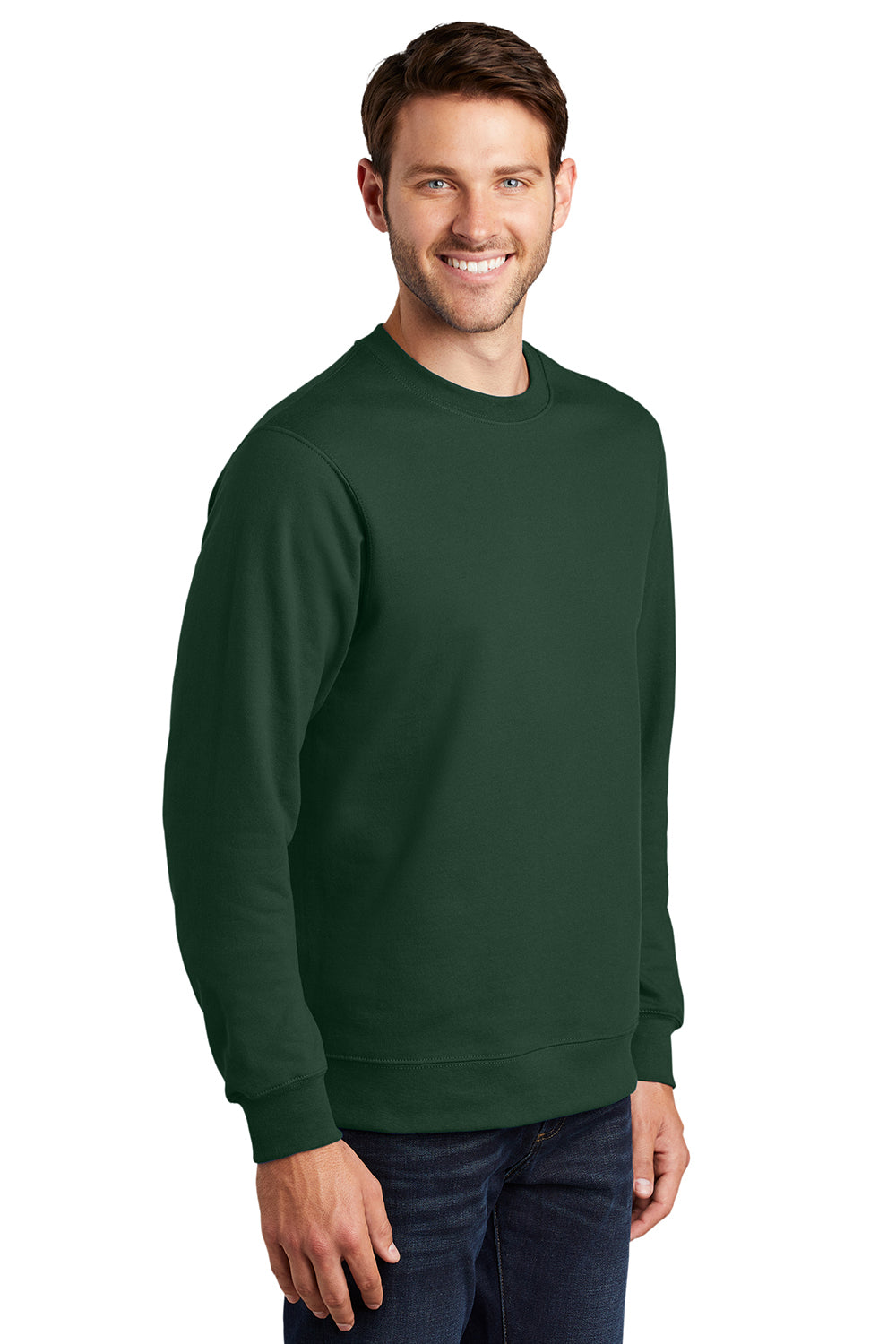 Port & Company PC850 Mens Fan Favorite Fleece Crewneck Sweatshirt Forest Green Model 3q