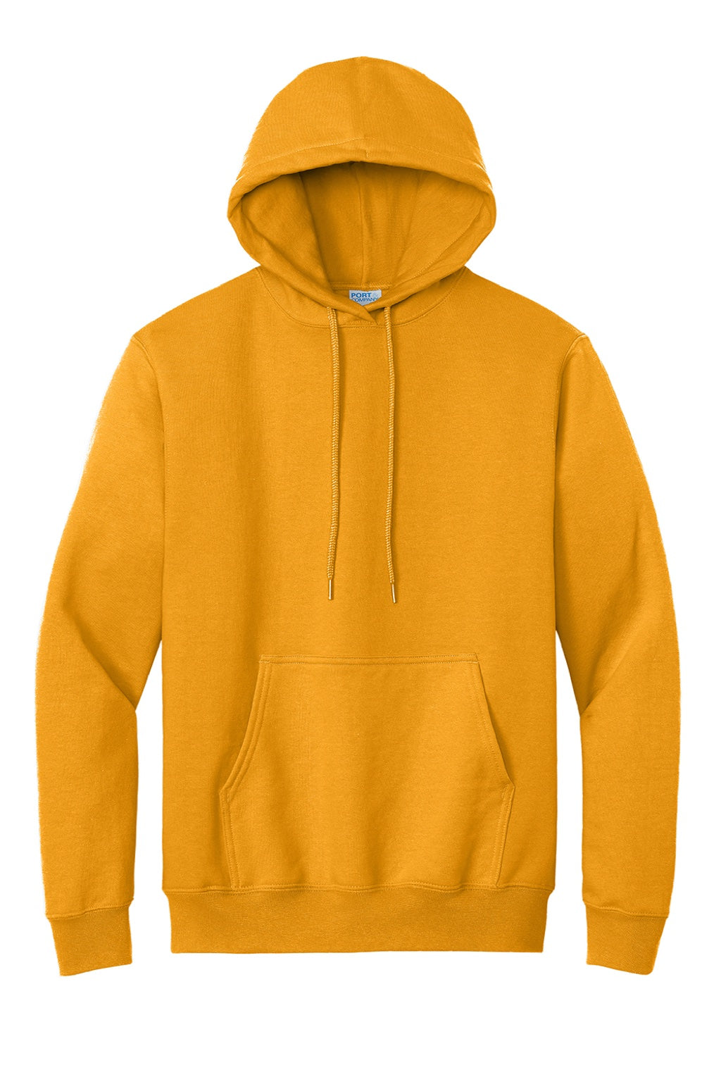 Port & Company PC90H/PC90HT Mens Essential Pill Resistant Fleece Hooded Sweatshirt Hoodie w/ Pouch Pocket Gold Flat Front