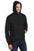 Port & Company PC90H/PC90HT Mens Essential Pill Resistant Fleece Hooded Sweatshirt Hoodie w/ Pouch Pocket Jet Black Model 3q