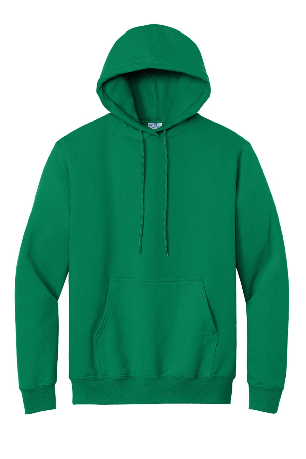 Port & Company PC90H/PC90HT Mens Essential Pill Resistant Fleece Hooded Sweatshirt Hoodie w/ Pouch Pocket Kelly Green Flat Front