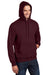 Port & Company PC90H/PC90HT Mens Essential Pill Resistant Fleece Hooded Sweatshirt Hoodie w/ Pouch Pocket Maroon Model 3q
