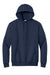 Port & Company PC90H/PC90HT Mens Essential Pill Resistant Fleece Hooded Sweatshirt Hoodie w/ Pouch Pocket Navy Blue Flat Front