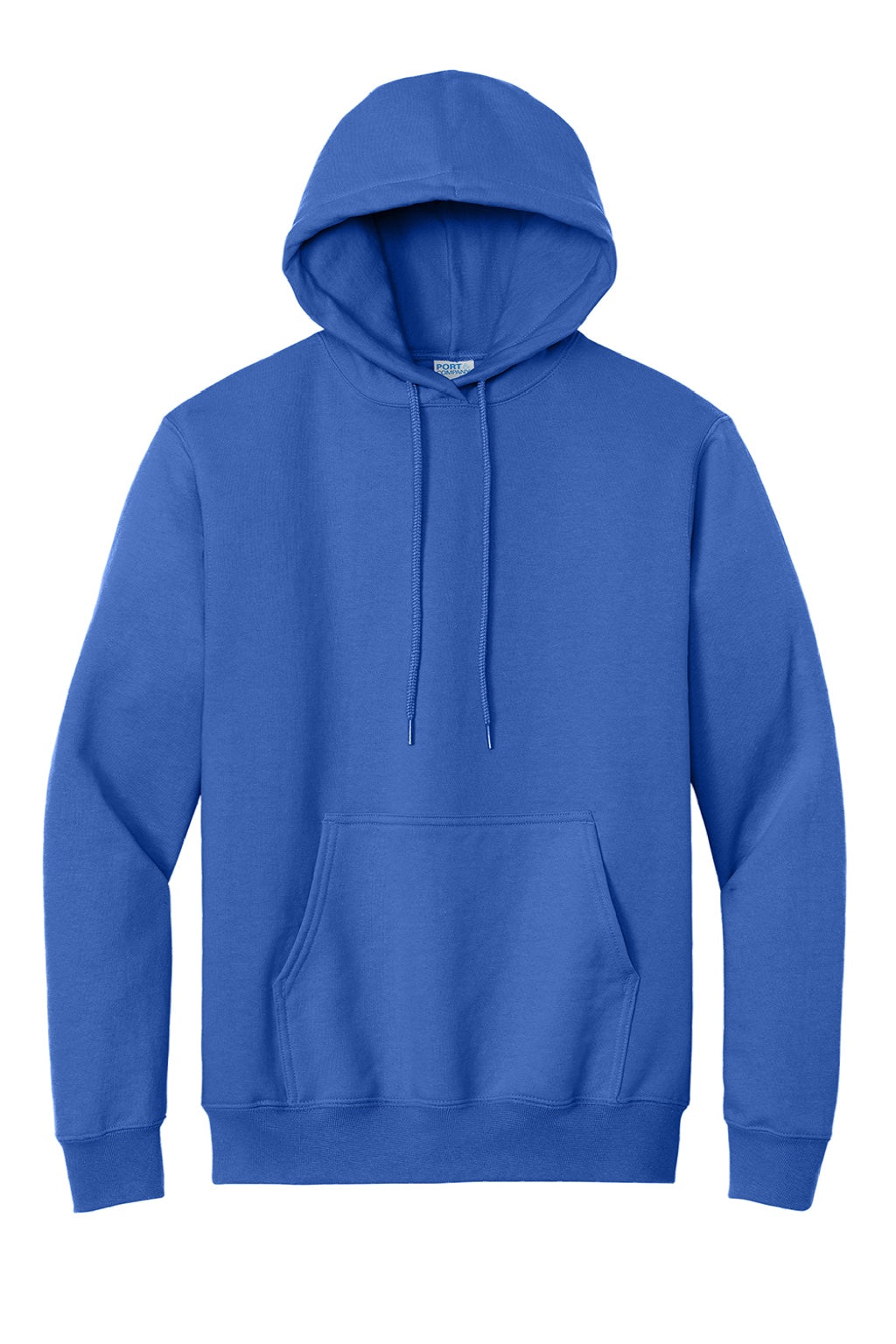 Port & Company PC90H/PC90HT Mens Essential Pill Resistant Fleece Hooded Sweatshirt Hoodie w/ Pouch Pocket Royal Blue Flat Front