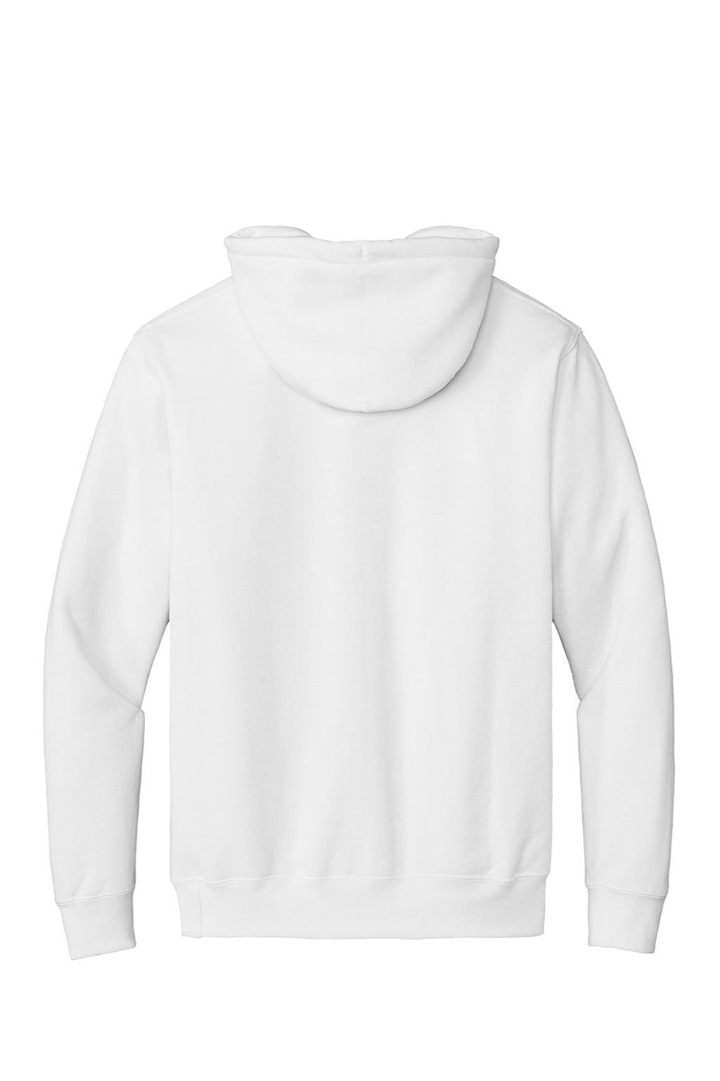 Port & Company PC90H/PC90HT Mens Essential Pill Resistant Fleece Hooded Sweatshirt Hoodie w/ Pouch Pocket White Flat Back